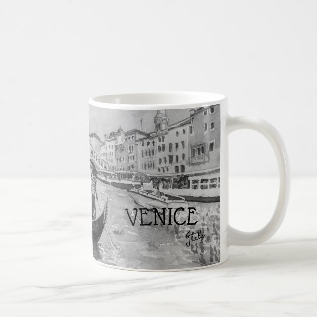 Italien Reisen - VENICE-Souvenir in Schwarz-Weiß Kaffeetasse (Rechts)