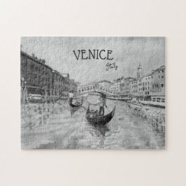 Italien Reisen - VENICE-Souvenir in Schwarz-Weiß Puzzle