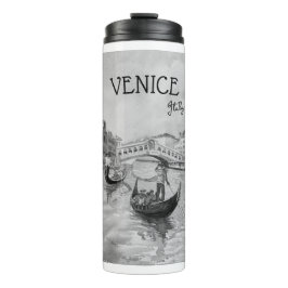 Italien Reisen - VENICE-Souvenir in Schwarz-Weiß Thermosbecher