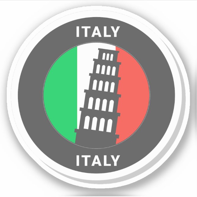 Italien Reisen Vinyl Sticker (Vorderseite)