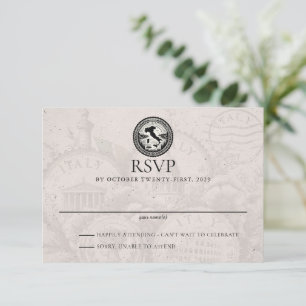Italien Reisepass Hochzeit RSVP Karte