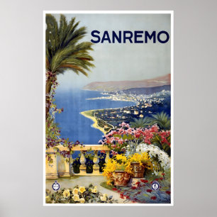 Italien Reiseplakat Sanremo Kunst Italienischer Dr Poster
