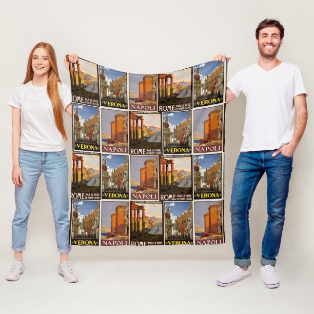 Italien Reiseziel Vintages Retro Fleecedecke (Beispiel)