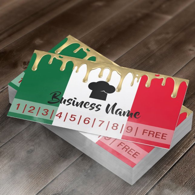 Italien Restaurant Pizza Loyalty Punch Treuekarte (Von Creator hochgeladen)