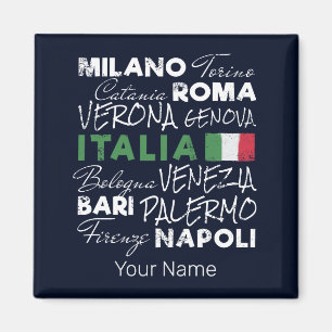 Italien Retro-Stadt und Flaggen Vintagen Urlaub So Magnet