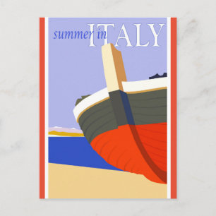 Italien Retro Vintage Italienischer Strand Reisepl Postkarte
