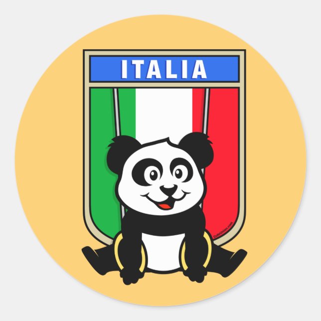 Italien Rings Panda Runder Aufkleber (Vorderseite)