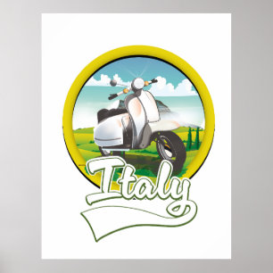 Italien-Roller-Reise-Logo Poster