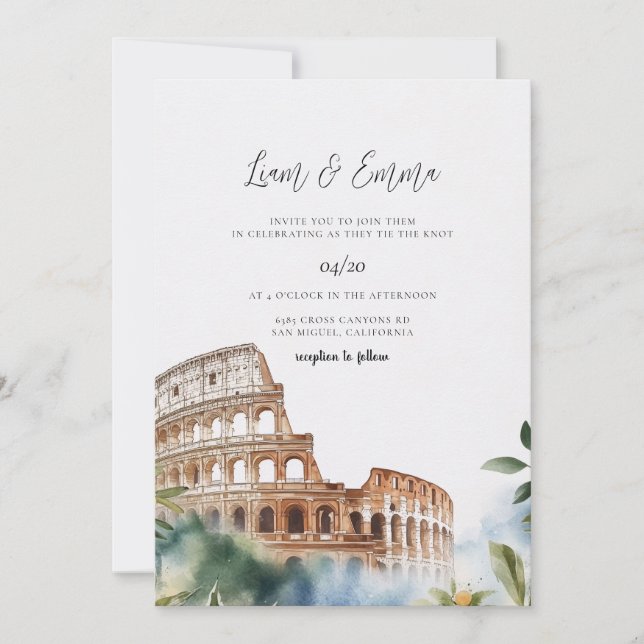 Italien Rom Landschaft Destination Wedding Einladung (Vorderseite)