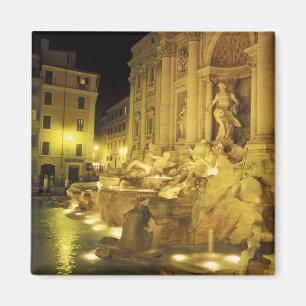 Italien, Rom. Trevi-Brunnen bei Nacht. Magnet