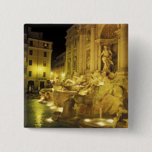 Italien, Rom. Trevi-Brunnen in der Nacht. Button