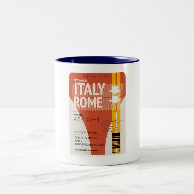 Italien - Rom - Urlaubskarte Zweifarbige Tasse (Mittel)