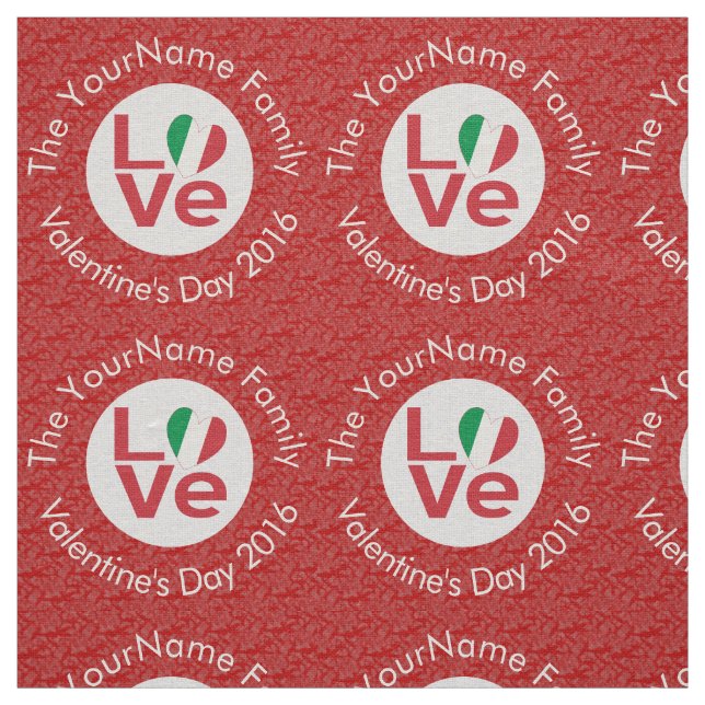 Italien - Rote LIEBE Personalisiert Stoff (Muster)