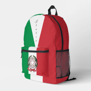 Italien, roter/grüner Rucksack, italienische Flagg Bedruckter Rucksack