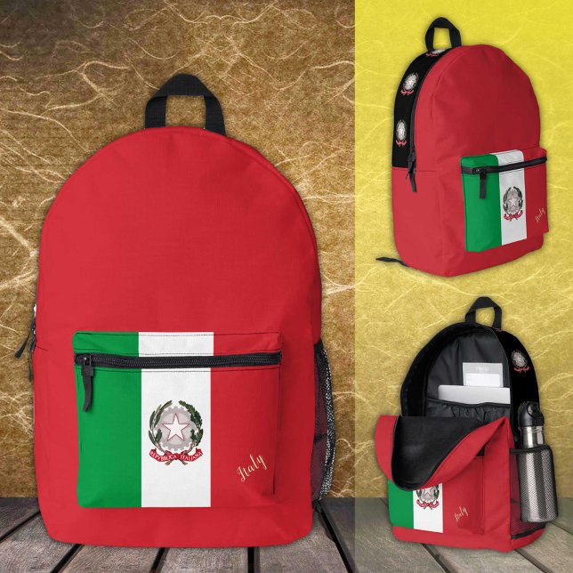 Italien, Roter Rucksack, Italienische Flagge, Ital Bedruckter Rucksack (Von Creator hochgeladen)