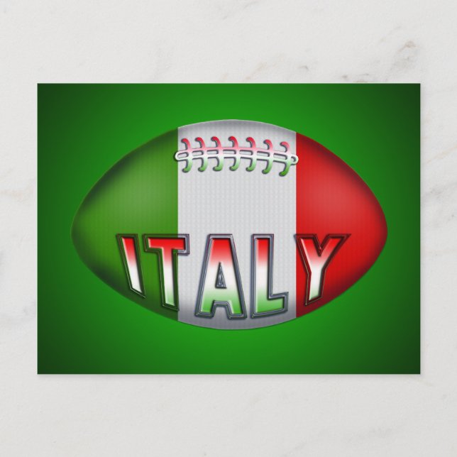 Italien Rugby Ball Postkarte (Vorderseite)