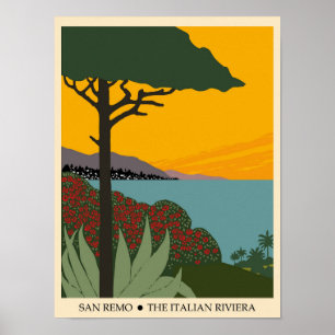 Italien San Remo Vintage Travel Poster