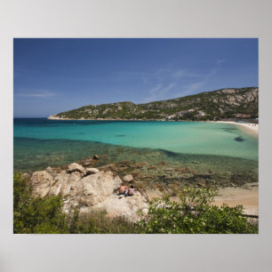 Italien, Sardinien, Baja Sardinia. Resort Strand. Poster