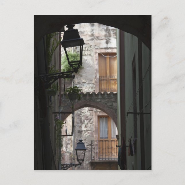 Italien, Sardinien, Bosa. Details zur Straße. Postkarte (Vorderseite)