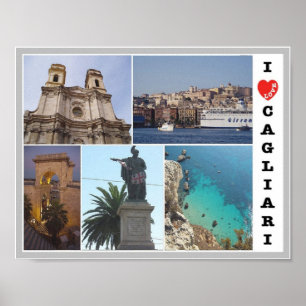 Italien - Sardinien - Cagliari - I Liebe Poster