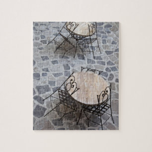 Italien, Sardinien, Castelsardo. Cafetische. Puzzle