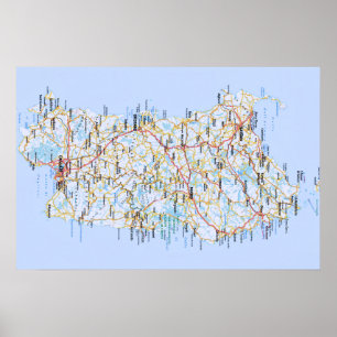 Italien - Sardinien - Karte Sardinien - Poster