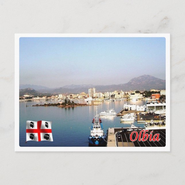 Italien - Sardinien - Olbia - Alter Hafen - Postkarte (Vorderseite)