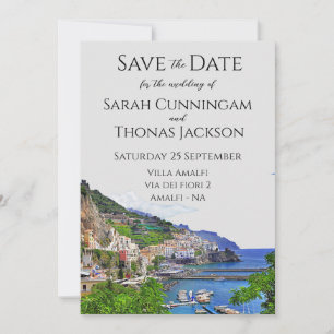Italien Save the Date, Amalfiküste, italienische H Einladung