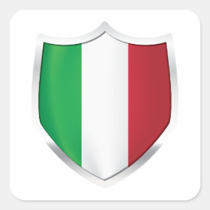 Italien - Schildflagge Quadratischer Aufkleber