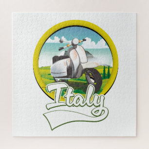 Italien Scooter Reiselogo Puzzle