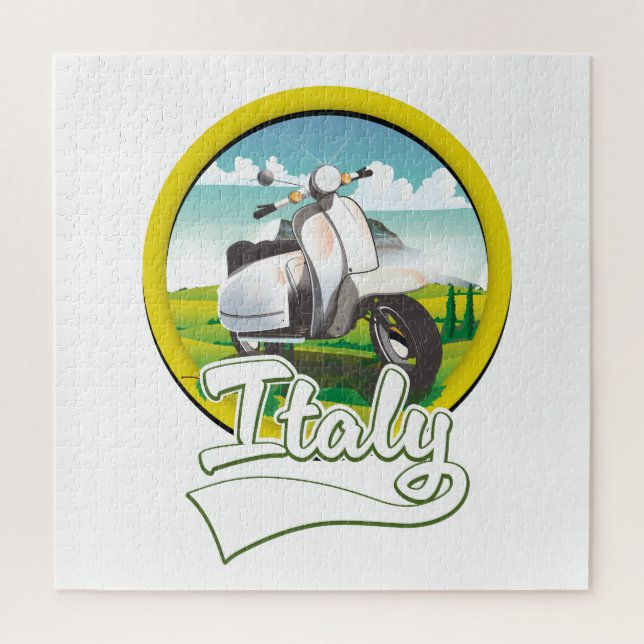 Italien Scooter Reiselogo Puzzle (Vertikal)