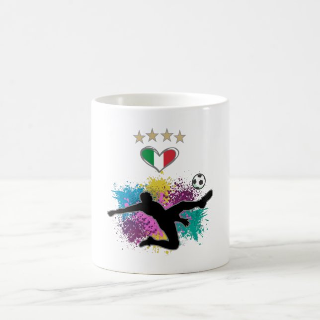 Italien Shirt-Flag-Splash für Fußball Kaffeetasse (Mittel)