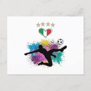 Italien Shirt-Flag-Splash für Fußball Postkarte