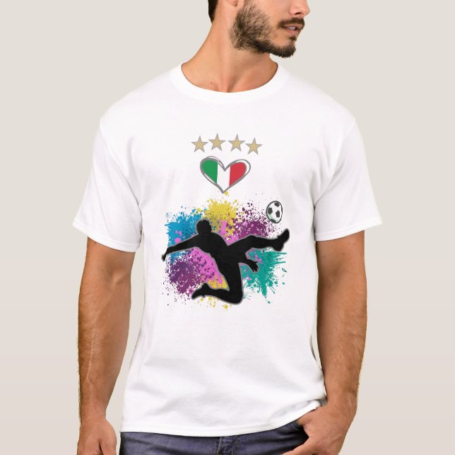 Italien Shirt-Flag-Splash für Fußball T-Shirt (Vorderseite)