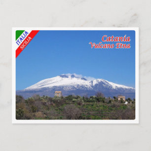 Italien - Sizilien - Catania - Ätna mit Schnee - Postkarte