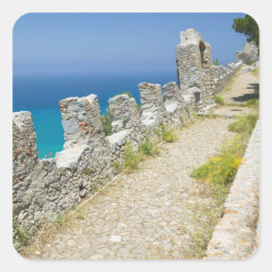Italien, Sizilien, Cefalu, Klippenpromenade, La Quadratischer Aufkleber