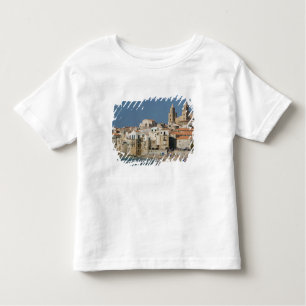 Italien, Sizilien, Cefalu, Stadtanblick mit Duomo  Kleinkind T-shirt