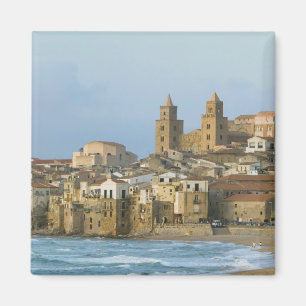 Italien, Sizilien, Cefalu, View with Duomo ab 2 Magnet