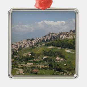 Italien, Sizilien, Enna, Calascibetta, Morning Vie Silbernes Ornament