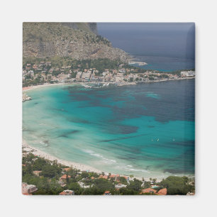 Italien, Sizilien, Mondello, Aussicht vom Strand Magnet