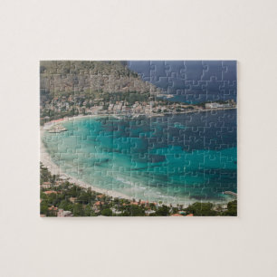 Italien, Sizilien, Mondello, Blick auf den Strand  Puzzle