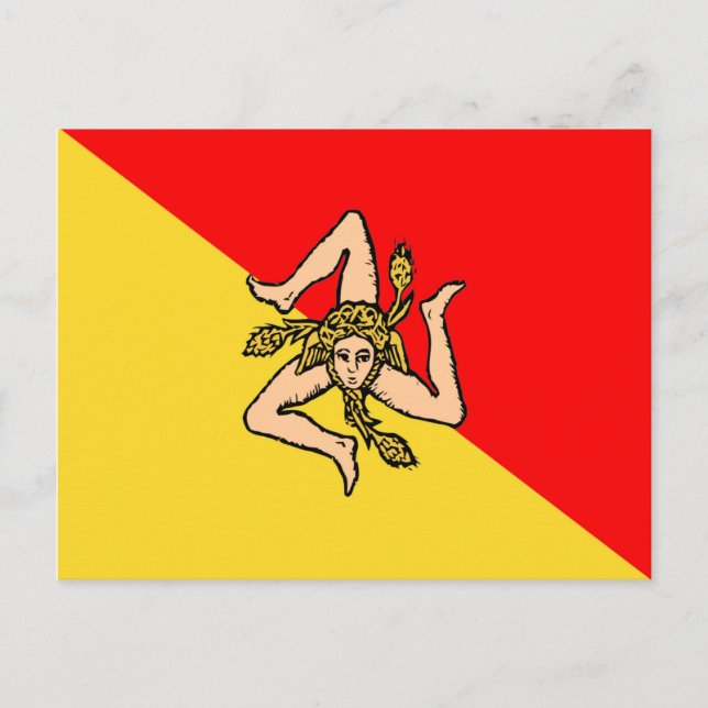 Italien, Sizilien, sizilianische Flagge Postkarte (Vorderseite)