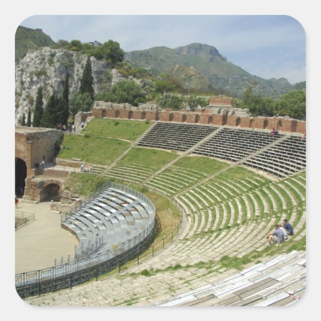 Italien, Sizilien, Taormina. 3. Jahrhundert Quadratischer Aufkleber (Vorderseite)