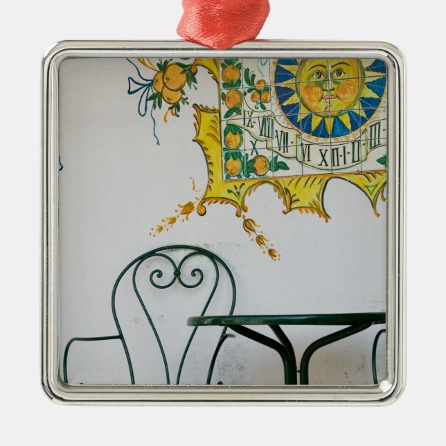 ITALIEN, Sizilien, TAORMINA: Bam, Bar Café Detail Silbernes Ornament (Vorne)