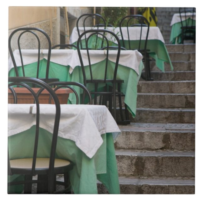 ITALIEN, Sizilien, TAORMINA: Corso Umberto 1, Café Fliese (Vorderseite)