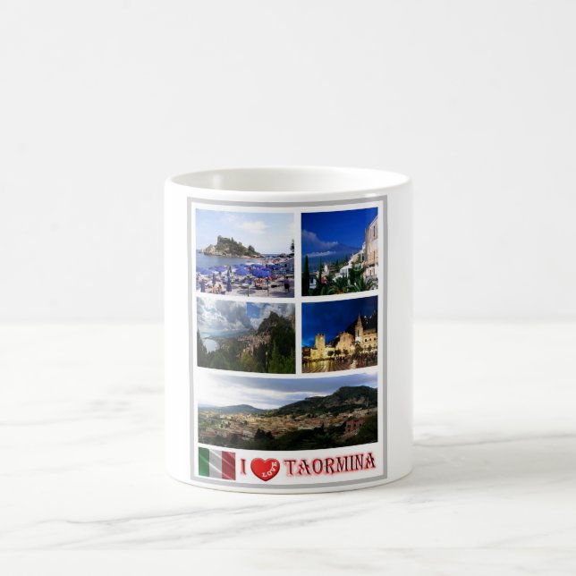 Italien - Sizilien - Taormina - I Liebe - Kaffeetasse (Mittel)