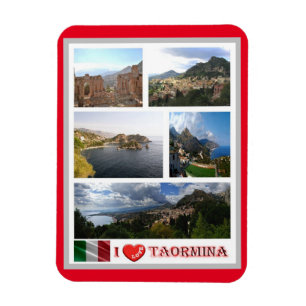 Italien - Sizilien - Taormina - I Liebe - Magnet