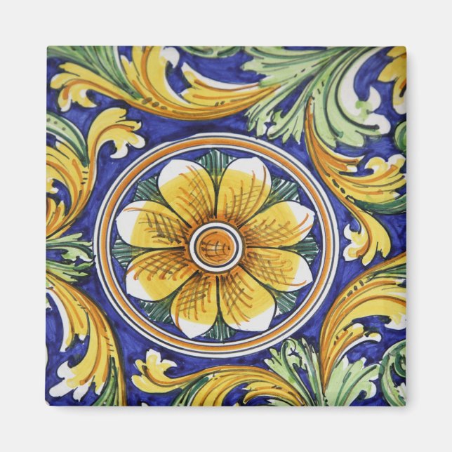 Italien, Sizilien, Taormina. Traditionell 4 Magnet (Vorne)