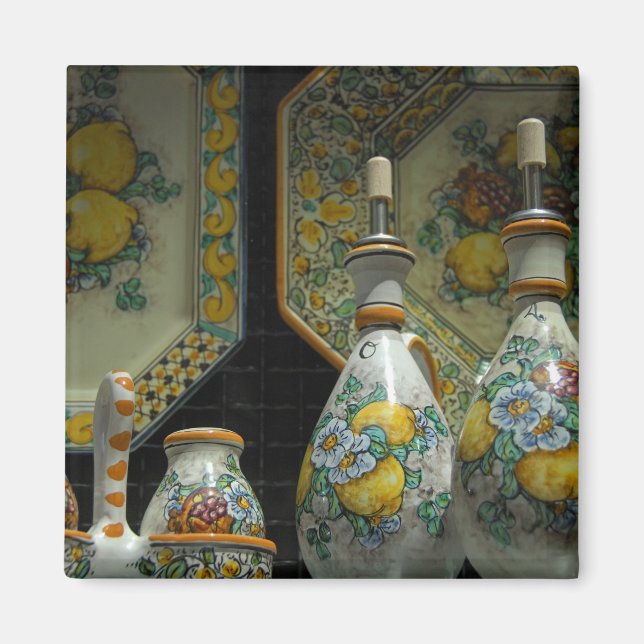 Italien, Sizilien, Taormina. Traditionell 7 Magnet (Vorne)