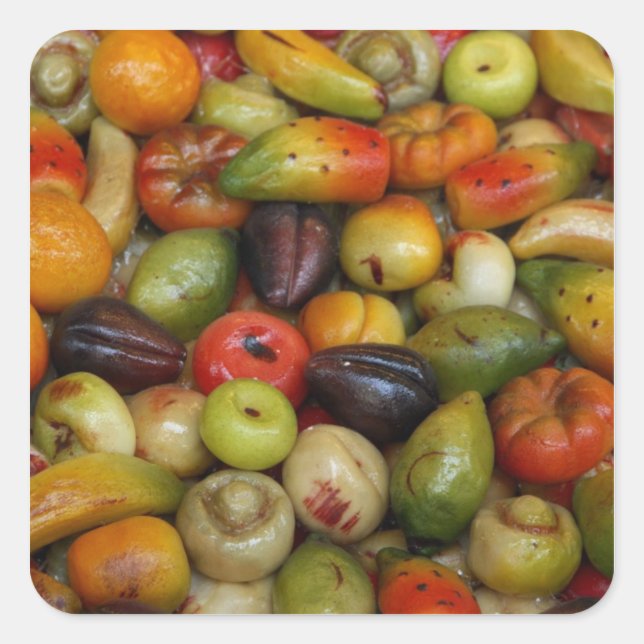 Italien, Sizilien, Taormina. Traditionell Quadratischer Aufkleber (Vorderseite)